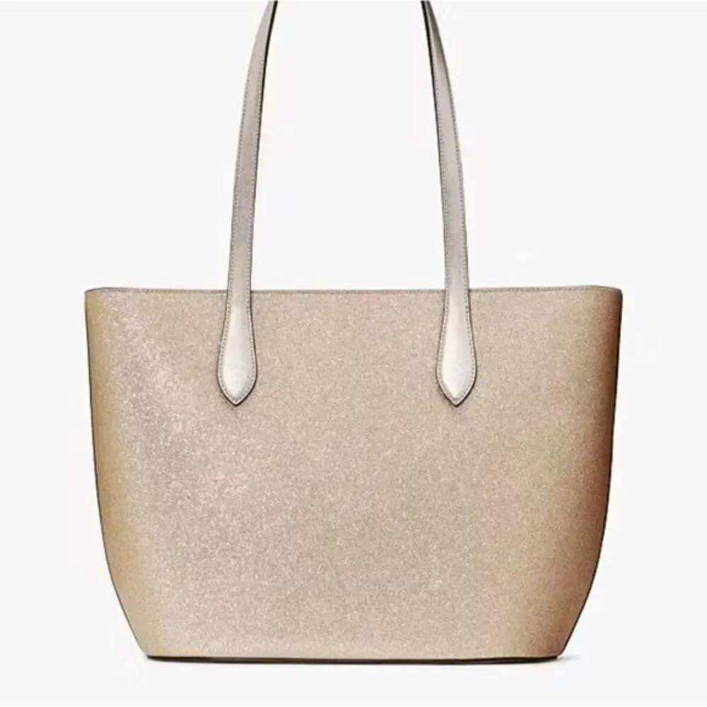 Kate‎ Spade NWT Glimmer Tote Bag Golden Glitter Shimmer